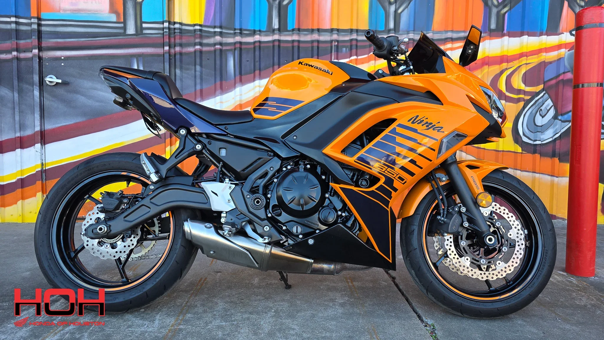 2025 KAWASAKI Ninja 650 ABS in Candy Steel Furnace Orange/Metallic Spark Black/Metallic Royal Purple